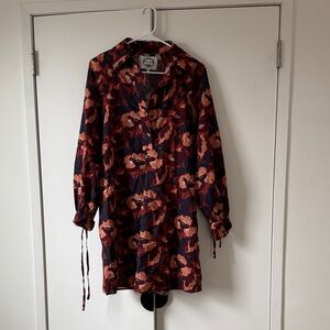 Evi Grintela Floral Long Sleeve Shirt Dress